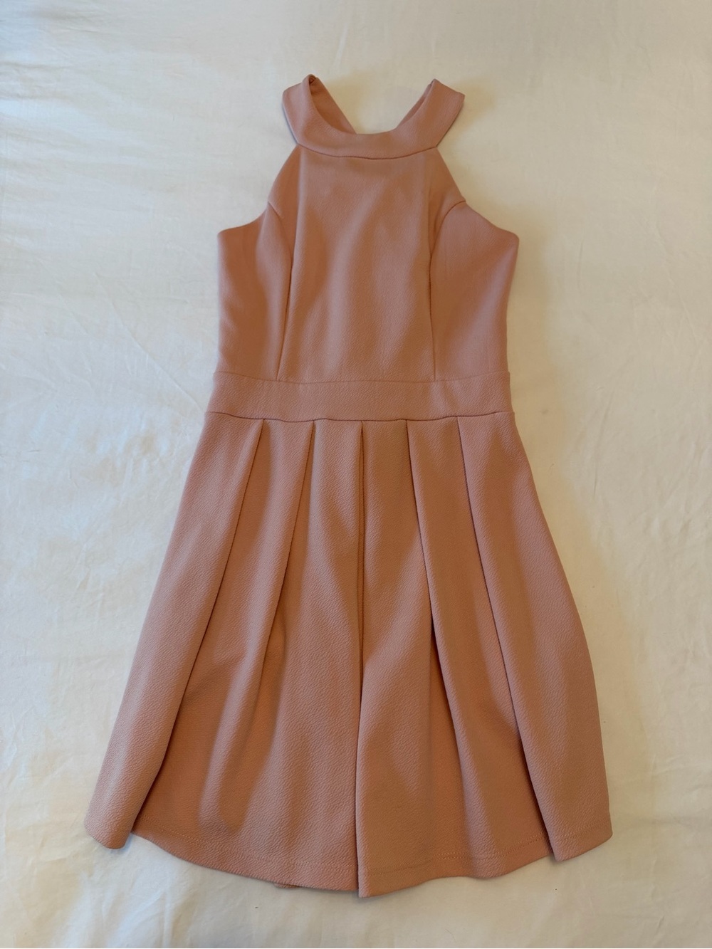 Sleeveless Halter Fit & Flare Dress in Dusty Rose